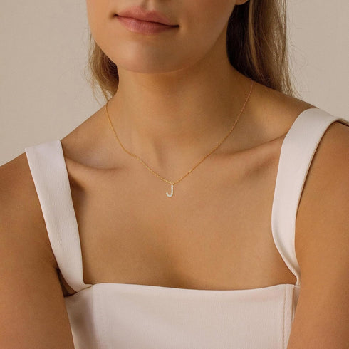 Initial Necklaces for Women, Dainty Gold Letter Necklace 14k Gold Plated Personalized CZ Initial Necklace Monogram Name Choker Necklace for Women ...