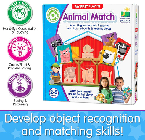 Learning Journey International My First Play It - Animal Match - 4 Playing Boards and 16 Matching Game Pieces, Multicolor (138656)...