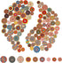 AIEX 100pcs Mixed Random Flower Painting Buttons Round Shapes Retro Wooden Buttons Assorted Colours for DIY Making 15 mm, 20 mm, 25 mm...
