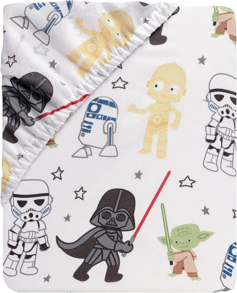 Lambs & Ivy Star Wars Classic Polyester Fitted Crib/Toddler Sheet - Yoda/Darth Vader...