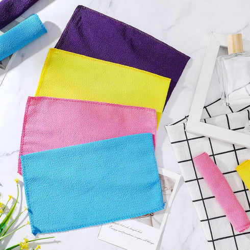 Tatuo 12 Pieces Korean Exfoliating Mitt Exfoliating Cloth Towel Korean Style Body Scrub Korean Style Scrubbing Cloth Bath Body Exfoliating Scrub T...