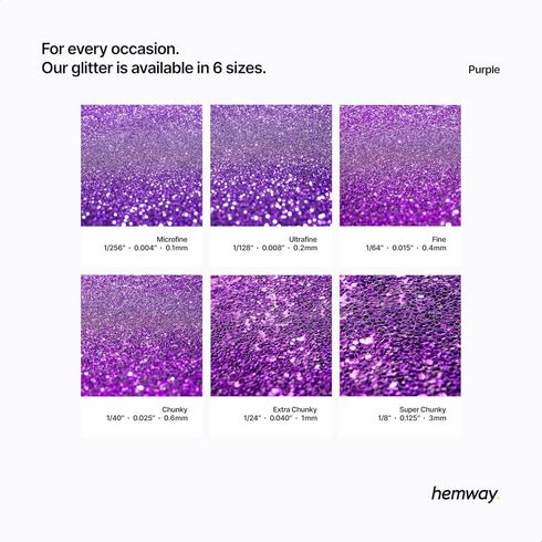 Hemway Craft Glitter - Purple | 100g Ultrafine Metallic Sequin Flakes for Resin & Epoxy Crafts | Supplies for Tumblers, Cards, Jewellery, Candle, ...
