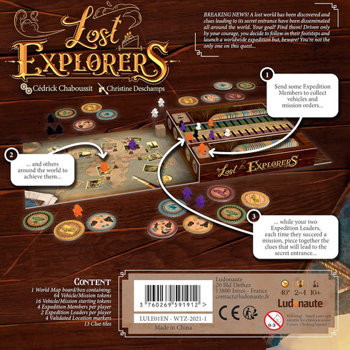 Lost Explorers Board Game - Embark on a Worldwide Quest to Discover a Lost World! Strategy Game for Kids & Adults, Ages 10+, 2-4 Players, 35 Minut...