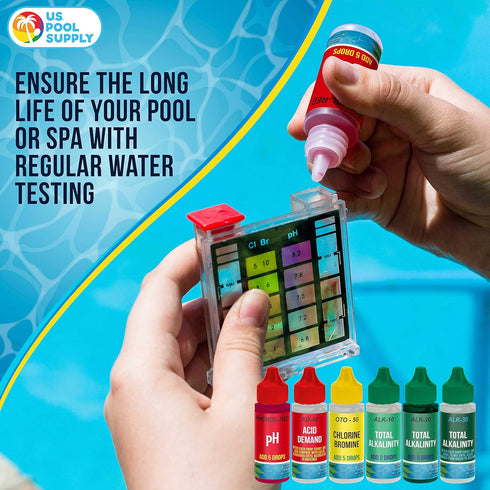 U.S. Pool Supply Premium 5-Way Swimming Pool & Spa Test Kit - Tests Water for pH, Chlorine, Bromine, Alkalinity and Acid Demand - Maintain Properl...
