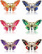 6PCS butterfly brooch pins for women fashion Woman's enamel crystal rhinestone butterfly brooches pin set for Clothes Dresses bulk...