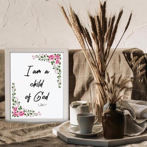 Posterizer 1 pcs-I'm A Child of God-Religious Posters-Typography Art-Gifts for Christians - Decor for Home & Office- UNFRAMED Wall Art...