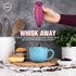 Milk Frother for Coffee with Deluxe Stand - Coffee Frother Handheld Foam Maker for Lattes - Turbine Whisk Drink Mixer Handheld - Frother Wand Stir...