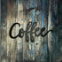 20" Slightly Distressed Black Wooden Coffee Word Sign Wall Art Decor...