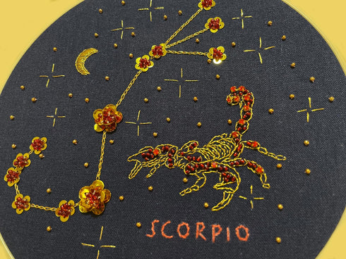 mozhijing constellation Embroidery Kit for Adults with Stamped Pattern, Round Beads for Embroidery DIY Crafting,Cross Stitch Beginner Kits with Fr...