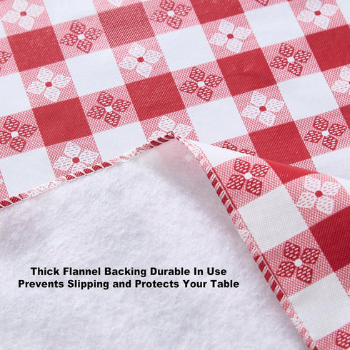 Newbridge 60 x 84 Inch Oval Vinyl Tablecloth with Flannel Backing, Bistro Tavern Check, Café Checkered Indoor Outdoor Vinyl Table Cover for Picnic...