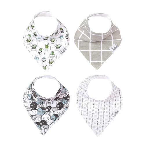 Copper Pearl Baby Bandana Drool Bibs for Drooling and Teething 4 Pack Gift Set “Urban Set...