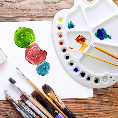 U.S. Art Supply 17-Well Artist Painting Palette (Pack of 2) - Plastic Artist Paint Color Mixing Trays - Art Students, Classroom, Class Craft Proje...