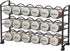 Deco Brothers Spice Rack Stand holder with 18 Bottles and 48 Labels, Black...