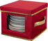 Simplify Holiday Salad Plate Dinnerware Storage Box | 9.45 Inch | Christmas China | 12 Felt Dividers | Tableware Setting | Red...
