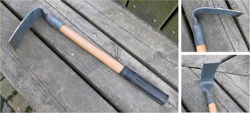Forged Hoe, Forged Adze Grubbing Hoe, Solid Mattock Pick Digging Tool, 17-Inch Mini Grub Hoe 1LB...