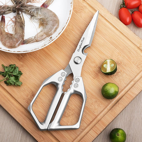 Multi-Function Kitchen Scissors Heavy Duty Kitchen Shears,Cutting Food Tools Cooking Shears for Chicken,Meat,Fish,Poultry(Sliver)...