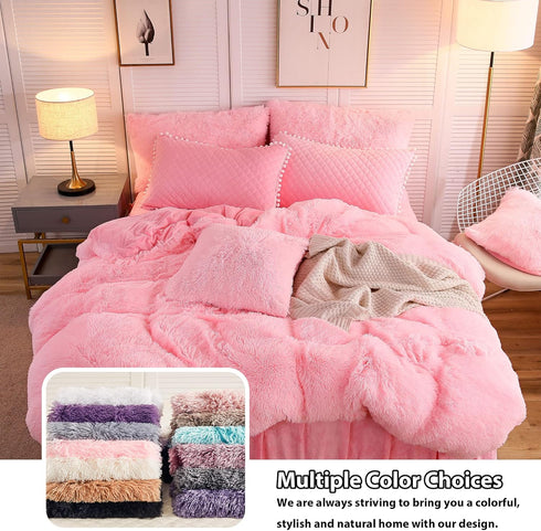 LIFEREVO 2 Pack Fluffy Faux Fur Pillow Shams,18 x 18 Inches Throw Pillow Covers,Luxury Decorative Furry Pillowcases Cushion Cover for Christmas,Zi...