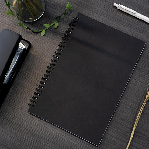 DSTELIN 10 inch x 7.5 inch, 100GSM, Blank Spiral Notebook, 4-Pack, Soft Cover, Sketch book, 50 Pages / 25 Sheets, (Black)...