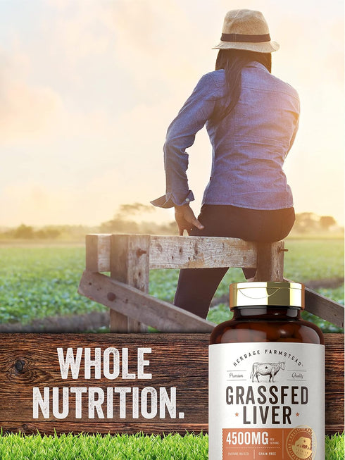 Carlyle Grass Fed Beef Liver | 4500mg | 250 Capsules | Desiccated Supplement | Non-GMO, Gluten Free | by Herbage Farmstead...