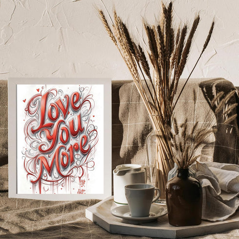 Posterizer 1 pcs-Love You More-cute poster for Valentine's day -1-Romantic Art-Holiday Poster Collection-Gift for Couples boyfriend girlfriend Hus...
