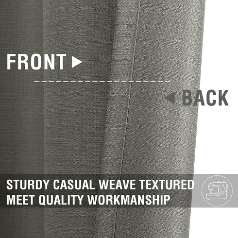 Vangao Grey Kitchen Curtains 36 Inch Length Casual Weave Textured Cafe Curtains Semi Sheer Short Drapes for Bathroom Bedroom Tier Drapes Rod Pocke...