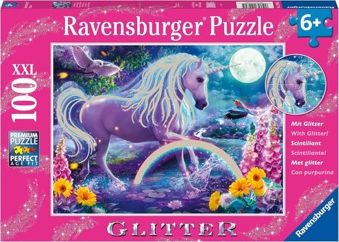 Ravensburger Glitter Unicorn - 100 Piece Jigsaw Puzzle for Kids | Unique & Interlocking Pieces | Sturdy & Glare-Free | Promotes Problem-Solving Sk...