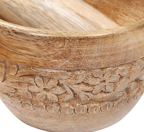 Wooden Mortar and Pestle Grinder/Chopper for Herbs, for Garlic Press, Coffee Grinder, Herb Spice Masher, Ginger Crusher, Spice Grinding, Spices an...