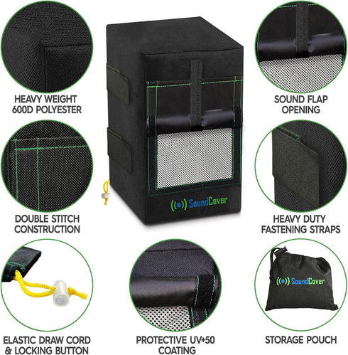 Two Small Heavy Weight 600D Waterproof Outdoor Speaker Covers for C-Bracket Mounted Outdoor Speakers - Fits Yamaha NS-AW194, Polk Atrium 4...