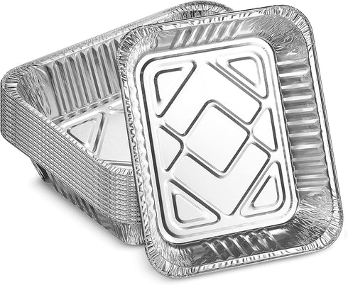 MontoPack Aluminum Foil Pans Half Size Roasting Chafing Pan | Bulk 10 Pack of 9x13 Tins for Cooking, Baking & Catering | Heavy Duty Disposable Coo...