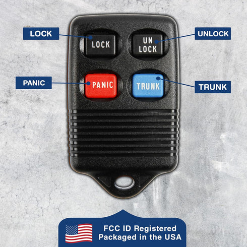 2X KeylessOption Key Fob Replacement for 1992 1993 1994 1995 1996 1997 1998 Ford Bronco Explorer F-150 Mazda B2300 Mercury Sable Lincoln Town Car ...