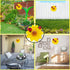 12 Inches Metal Flower Wall Art Garden Decor Cute Ladybug Flowers Decorations Hanging for Outside Yard Porch Lawn (Yellow)...