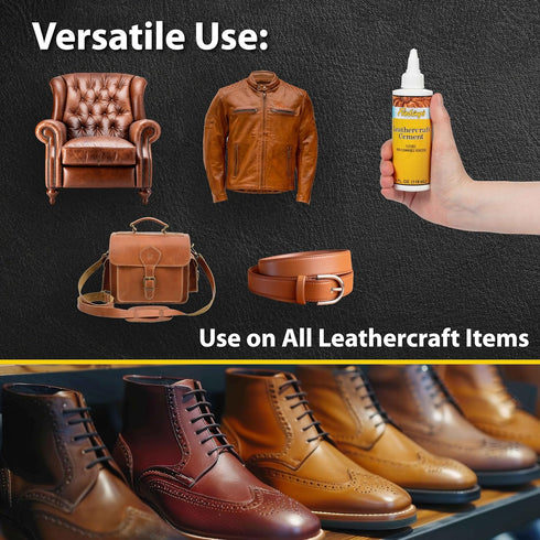 Fiebing's Leathercraft Cement - 4 oz Leather Glue Adhesive - Quick Drying, High Strength, Flexible, Permanent Bonding Leather Repair for Jackets, ...