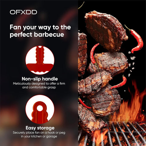 Manual Fans for Barbecue - Plastic Hand Fan for Charcoal Grill...