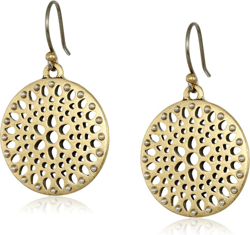 Lucky Brand Two Tone Open Work Drop Earrings...