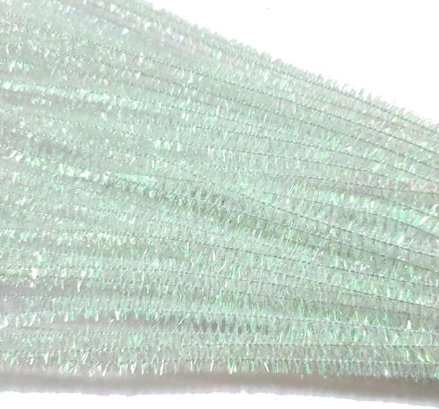 200 PCS Glitter Tinsel Creative Arts Stems Pipe Cleaners-12 Inch (Colorful White)...