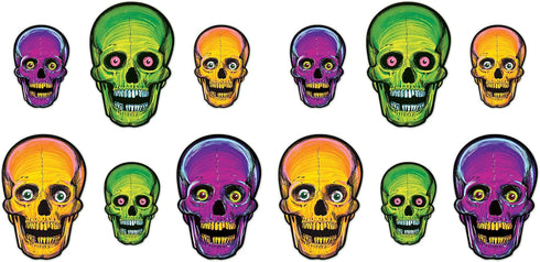 Vintage Halloween Nite-Glo Skull Cutouts Pack of 2...
