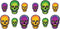 Vintage Halloween Nite-Glo Skull Cutouts Pack of 2...