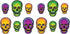 Vintage Halloween Nite-Glo Skull Cutouts Pack of 2...
