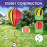 Hot Air Balloon Hanging Garden Spinner 12" - Vibrant Rainbow Design, Weather-Resistant Outdoor Decor, Durable & Lightweight for Patios, Yards, and...