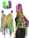 QLINLEAF Mardi Gras Shawl Scarf Sequin Mardi Gras Outfit for Women with Headband and Earrings Canival Party Favor...