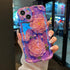 XIZYO Case for iPhone 13, Colorful Retro Oil Painting Flower Cute Floral Aesthetic Curly Wave Frame Laser Glossy Reflective Exquisite Stylish Prot...