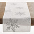 Saro Lifestyle Embroidered Snowflakes Table Runner, 16"x54", Red...