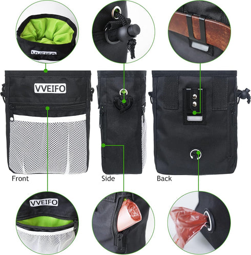 Dog Treat Pouch, Dog Training Pouch Bag with Waist Shoulder Strap, Durable, Convenient Dog Training Accessory, Suitable for small and large dogs, ...