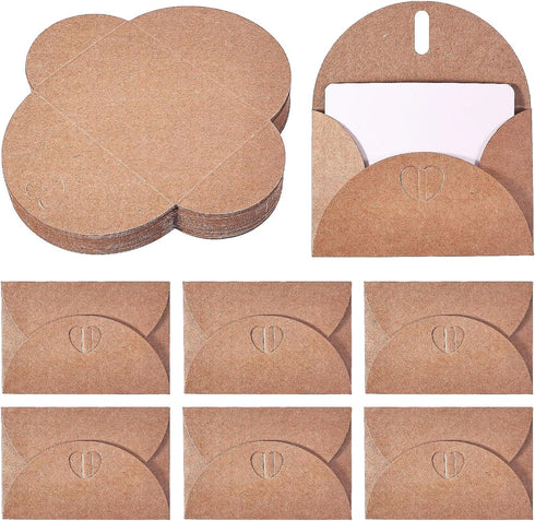 50PCS Mini Cards with Envelopes, Mini Envelopes with Heart Shaped Clasp, Small Cards with Envelopes Gift Card Envelopes Business Card Envelopes fo...