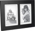 Malden 673-35SD Double 3.5x5 Picture Frame - Wide Real Wood Molding, Real Glass - Black...
