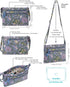 Brentano Cotton quilted Multi-zipper crossbody purse...