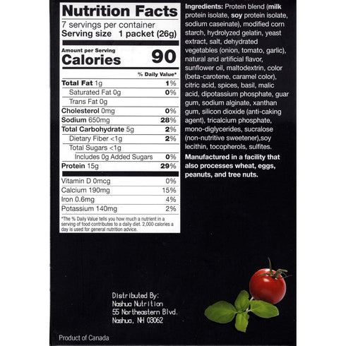 Proti-Thin High Protein Italian Tomato Soup, Healthy Instant Diet Soup Mix, 15g Protein, Low Calorie, Low Carb, Low Fat, Sugar Free, Gluten-Free K...