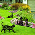 Elcoho 4 Pack Black Cat Silhouette Cute Metal Cat Garden Statues Bird Repellent Cat Decorative Garden Stakes for Yard, Garden, Lawn Outdoor Decora...