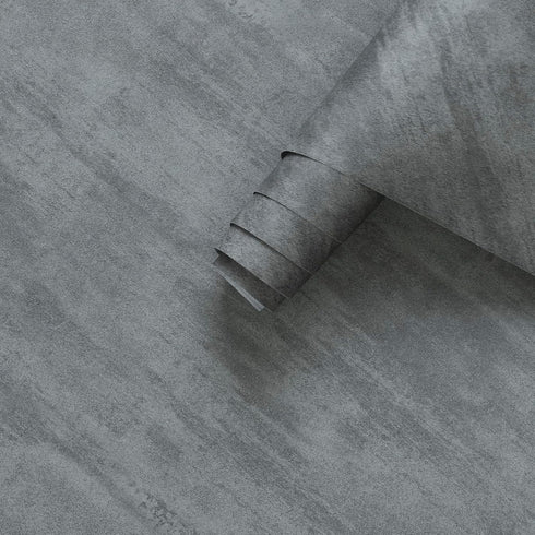 16"×118" Thick Dark Grey Concrete Contact Paper for Countertops 3D Darker Gray Concrete Wallpaper Peel and Stick Removable Cement Wall Paper Vinyl...