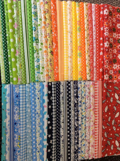 50pcs 8 x 8 Inch Premium Cotton Craft Fabric Bundle Squares Patchwork Lint DIY Sewing Scrapbooking Quilting Dot Pattern Artcraft...